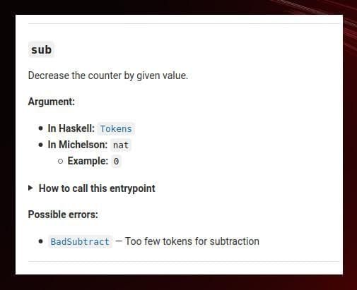 BadSubstract error